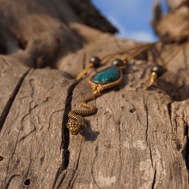 Collier SERPENT BLEU