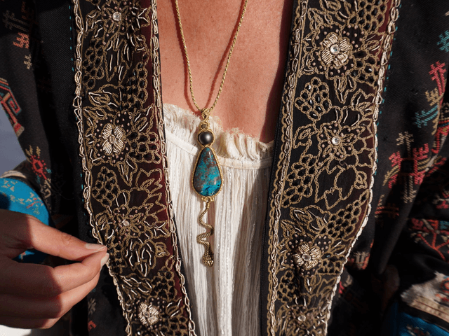 Collier SERPENT BLEU